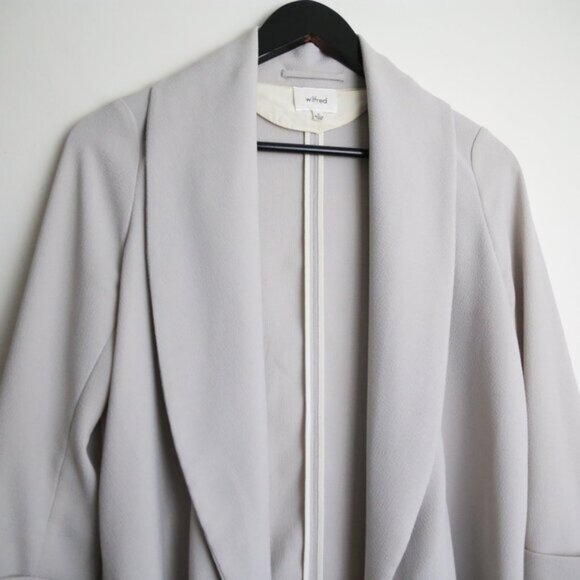 Aritzia Wilfred Chevalier Open Front Blazer Jacket Light Taupe Size 4 - Picture 2 of 7